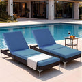 HOMREST Outdoor Chaise Lounge Chair Set of 2, Patio Wicker Lounge Chairs by HOMREST