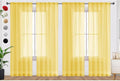 SpaceDresser Yellow Sheer Curtains 4 Panels Rod Pocket Semi-Sheer Curtain 96 by SpaceDresser