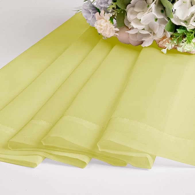 OWENIE Lemon Sheer Curtains for Bedroom Living Room 72 Inches Long 2 Panels Set - Image 7