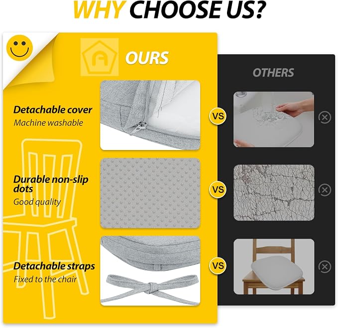 AAAAAcessories D-Shaped Chair Cushions, Machine-Washable Cover - Image 9