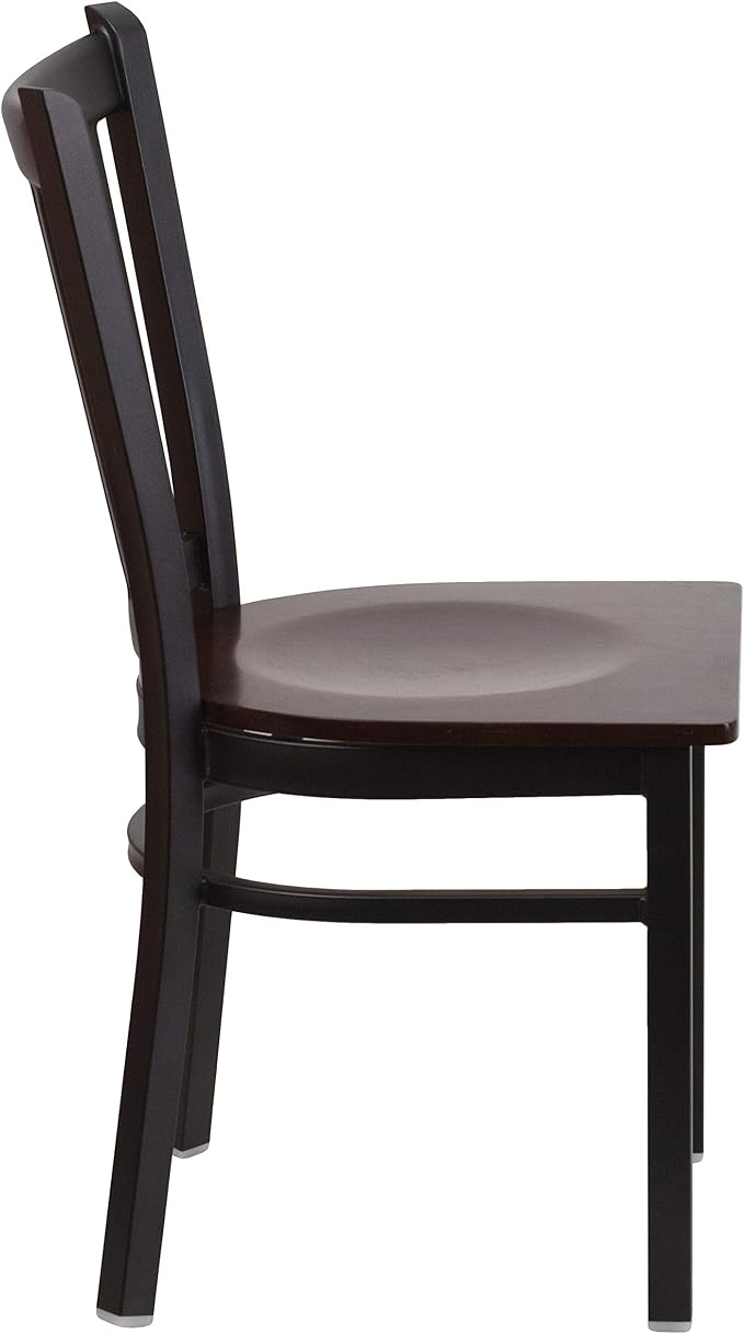 Flash Furniture HERCULES Series Black Vertical Back Metal Restaurant Chair - Image 6