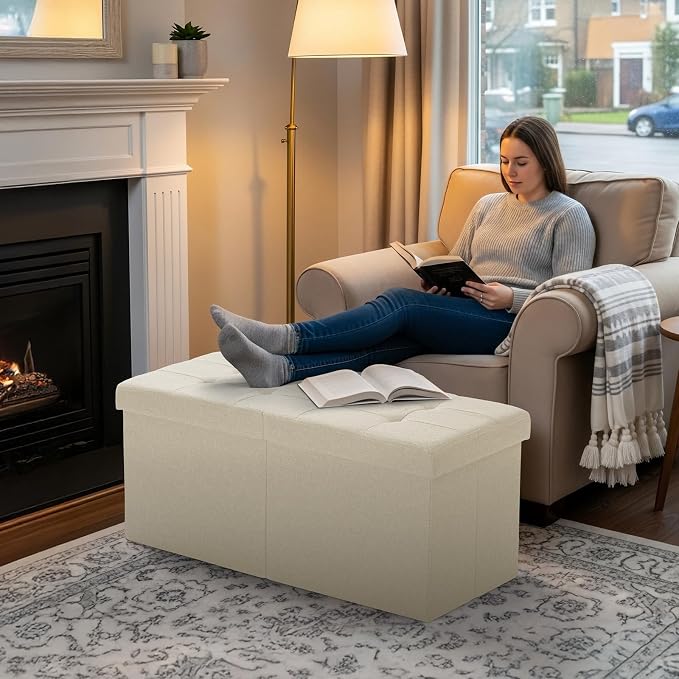 30.5-INCH Storage Ottoman Bench, Footrest - Image 6