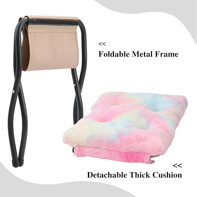 15" Folding Ottoman, Foldable Footrest Stool, Portable Small Foot Stool - Image 6