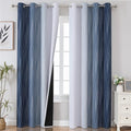 Estelar Textiler Navy Blue and Greyish White Blackout Curtains 108 Inches Long by ESTELARTEXTILER