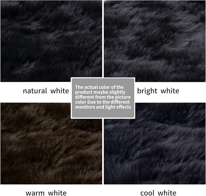 Ciicool Faux Fur Rug Black Fluffy Area Rugs - Image 7