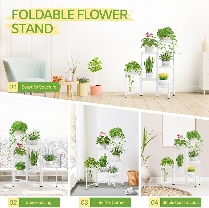 iDavosic.ly Plant Stand Indoor Outdoor, 6 Tier Corner Metal Flower Display - Image 6