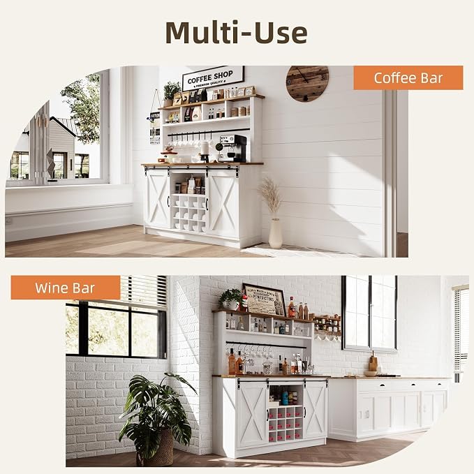 4ever2buy Farmhouse Coffee Bar Cabinet - Image 7