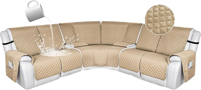 HDCAXKJ 100% Waterproof Reclining Sectional Couch Covers L Shape Recliner Sofa by HDCAXKJ