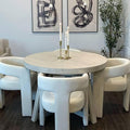 VESCASA Linen Barrel Dining Chair by VESCASA