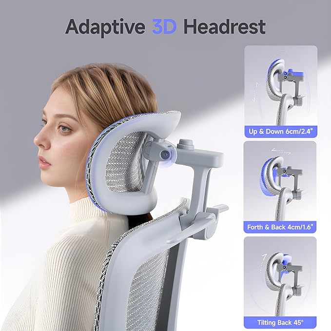 Office Chair with Footrest, Ergonomic Chair with 3D Headrest, Computer Chair - Image 5