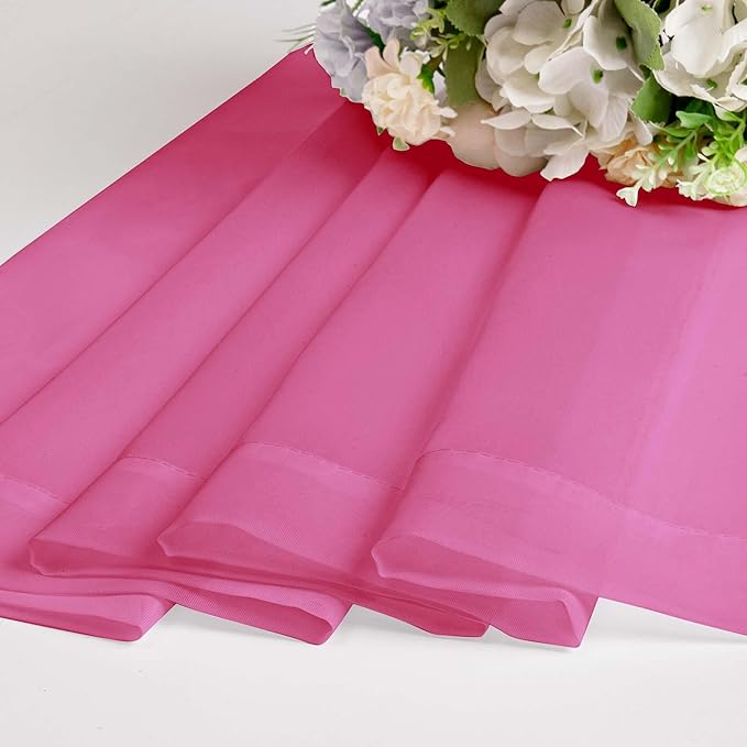 OWENIE Hot Pink Sheer Curtains for Bedroom Living Room 54 Inch Length 2 Panels - Image 7