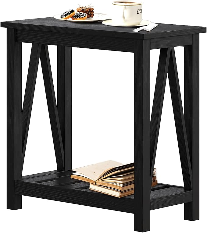 ChooChoo Farmhouse End Table, Narrow Side Table, Slim End Table by ChooChoo