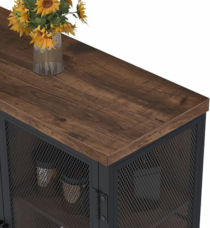 BON AUGURE Coffee Bar Cabinet for Liquor, Small Storage Cabinet for Home Kitchen - Image 6