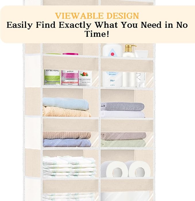 2 Pack Over The Door Organizer 6 Tiers, Extra Large Behind Door Storage of 12 - Image 4