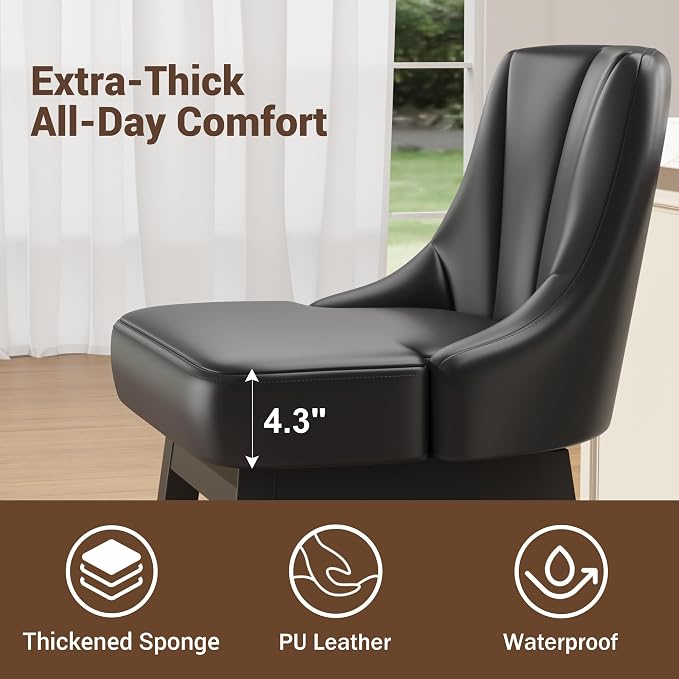 YaFiti Swivel Bar Stool 1 Pcs, 26 Inch Counter Height Bar Stools - Image 5