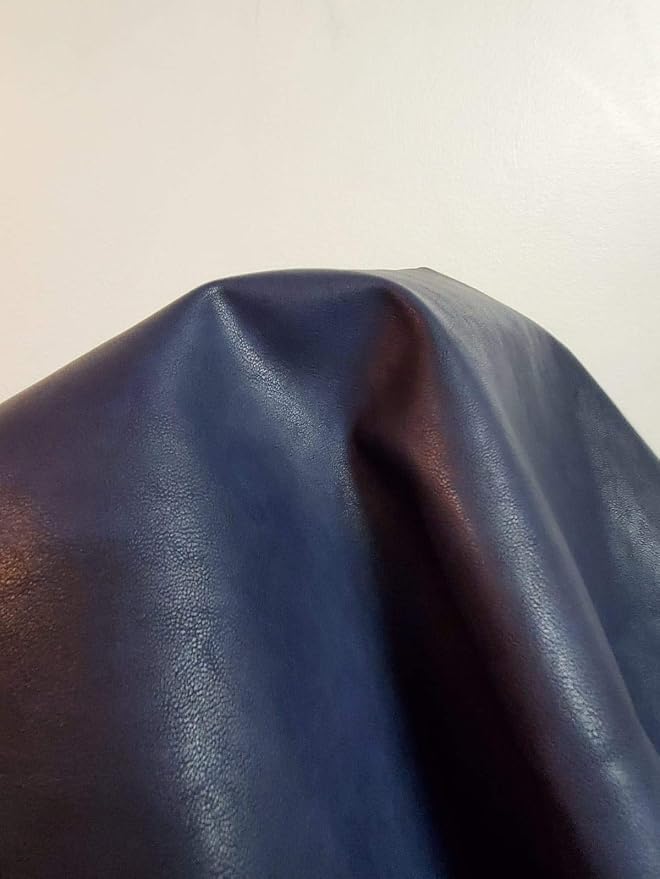 NAT Leathers | Navy Soft Faux Vegan PU Leather by The Yard Synthetic Pleather - Image 5