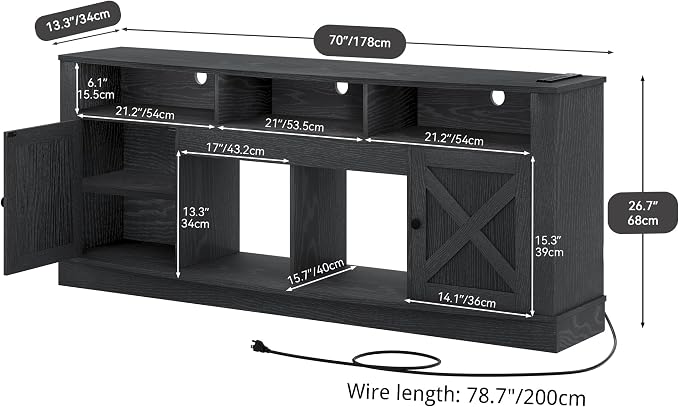 YITAHOME TV Stand for 75/80 Inch TV, Media Furniture TV Table - Image 2