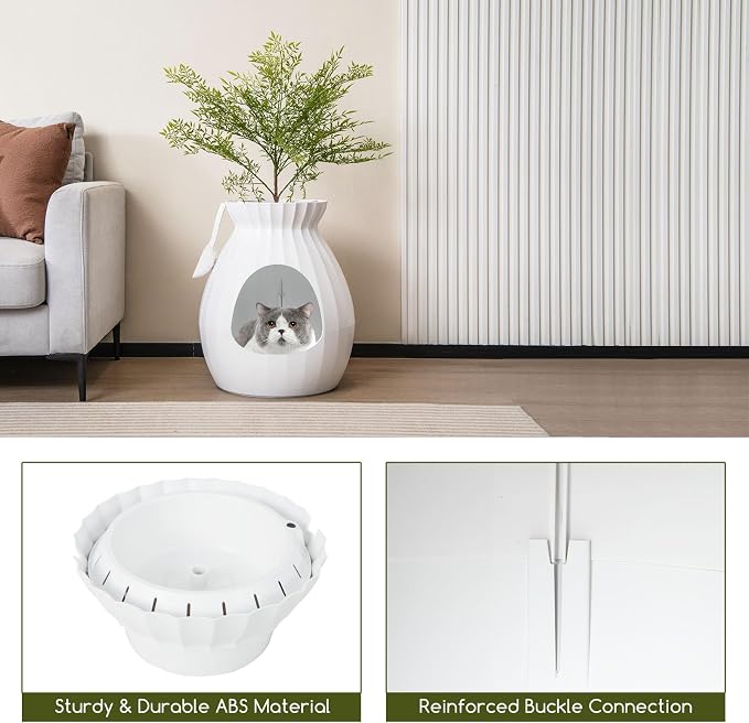 Tangkula Plant Litter Box, Hidden Cat Litter Box Enclosure Furniture - Image 7