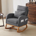 VINGLI Grey Linen Nursery Rocking Chair by VINGLI