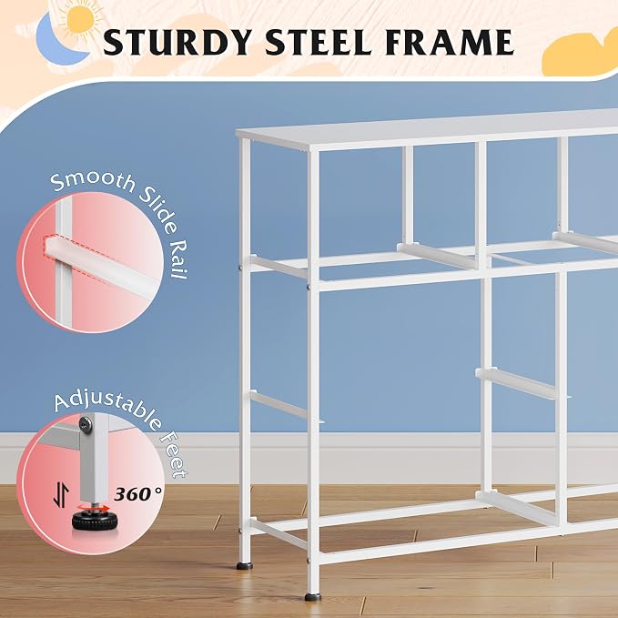 WLIVE 7 Drawer Dresser TV Stand, Entertainment Center, Media Console Table - Image 7