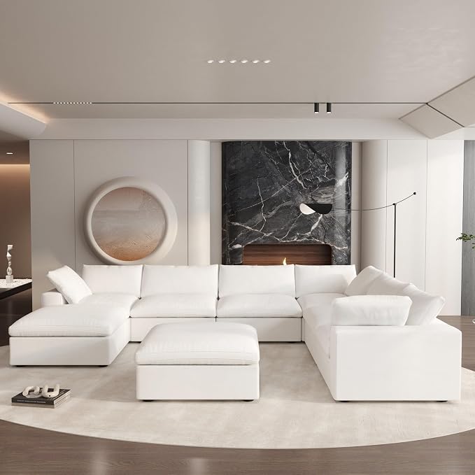 Cloud Couch Modular Sectional Sofa, Oversized 8 Seater Sofa, 160.6" U Shaped - Image 3