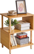 Aibiju Wooden Night Stand with Open Shelf, Nightstand with Solid Wood Legs by Aibijusolidwoodfurniture