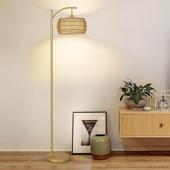 eyassi Arc Floor Lamp with 3 Color Temperatures, LED Gold Floor Lamp with - Image 9
