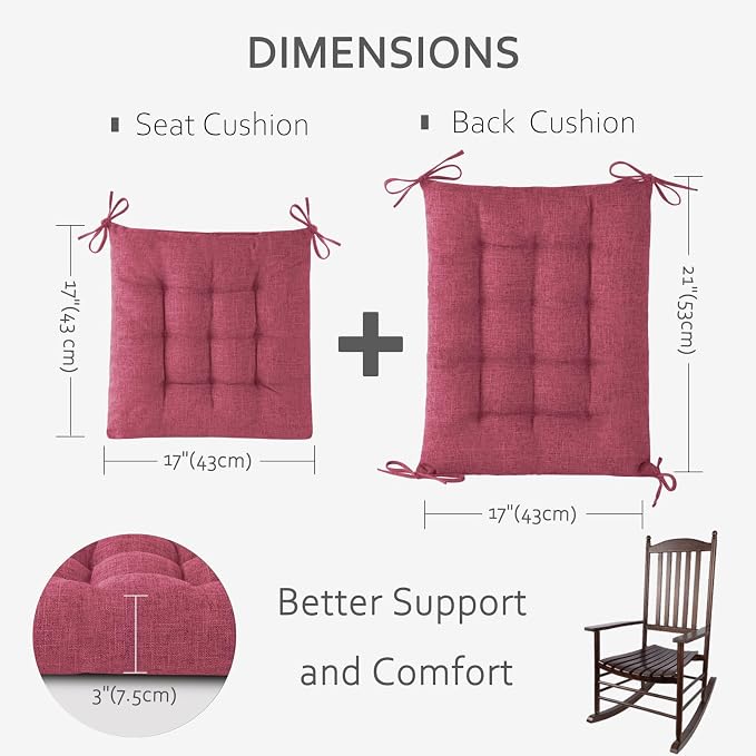 ELFJOY Rocking Chair Cushion Large Rocking Chair Pads - Image 2