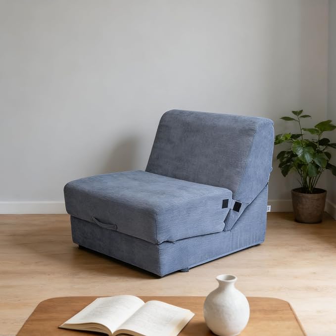 jela Luxury Corduroy Indoor Chaise Lounge, Foldable Sofa Bed Chair - Image 8