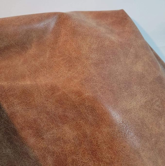 NAT Leathers, Blonde Light Tan Distress Crazy Horse Soft Faux Vegan Leather PU - Image 6