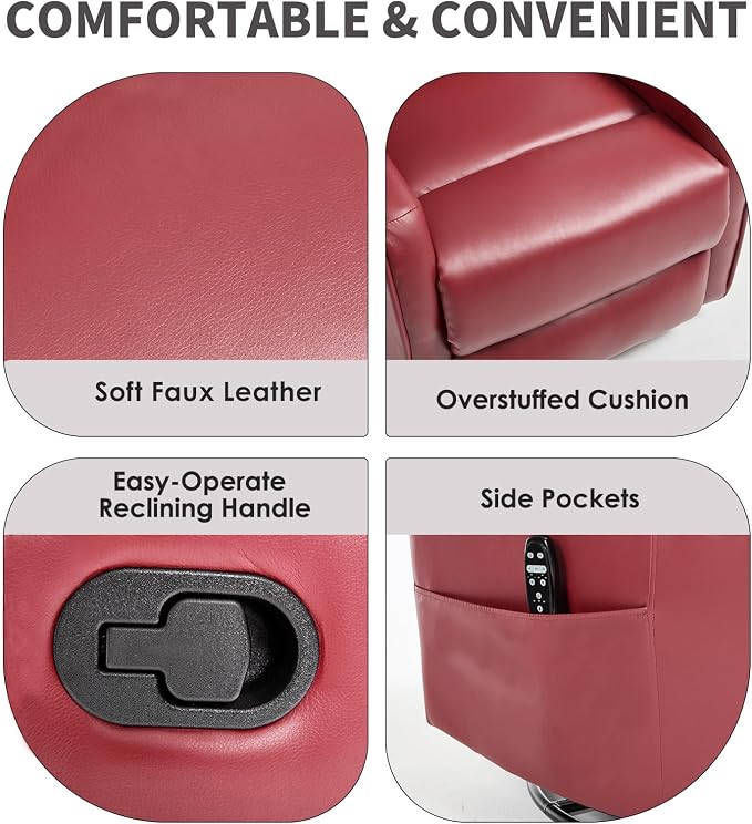 Trustyue Swivel Rocker Recliner Chair, 360° Swivel Recliner - Image 8