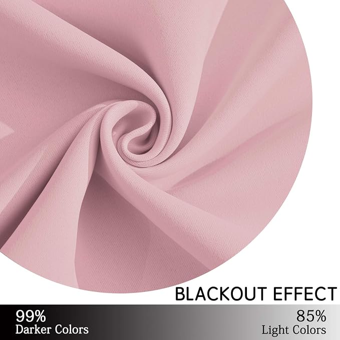 Yakamok Pink Blackout Curtains 63 Inch Long - Image 6