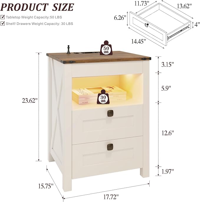 HWB LED Nightstand Set of 2 - Image 3