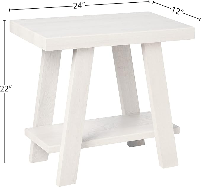 Roundhill Furniture Athens Contemporary Wood Shelf Side Table - Image 3