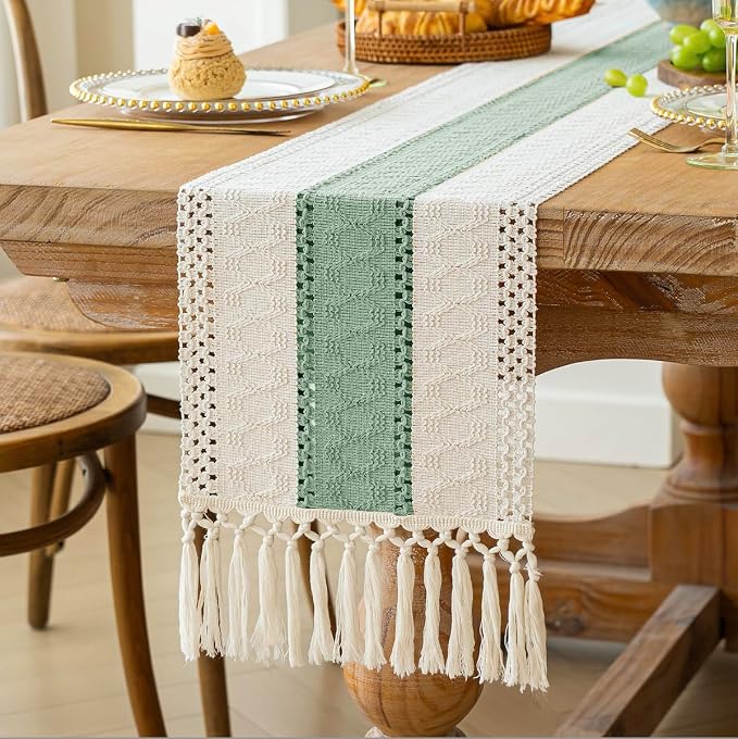 FEXIA Sage Green Table Runner 60 Inches Long - Image 5