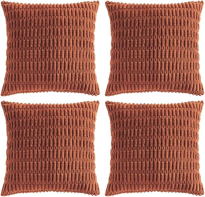 Fancy Homi 4 Packs Rust Decorative Throw Pillow Covers 26x26 Inch by Fancy+Homi