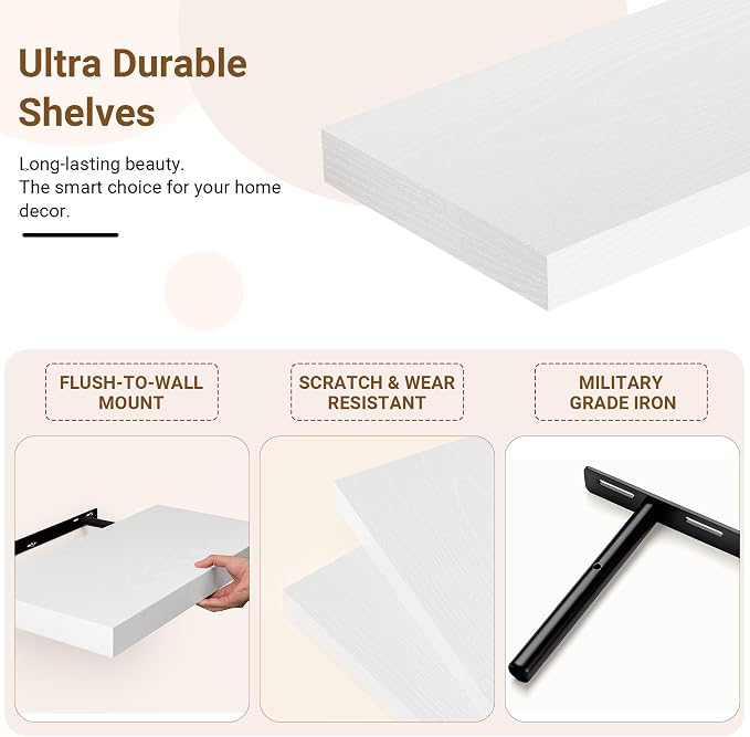 55 Inch Floating Shelves, 12 Inch Deep Floating Shelves - Image 5