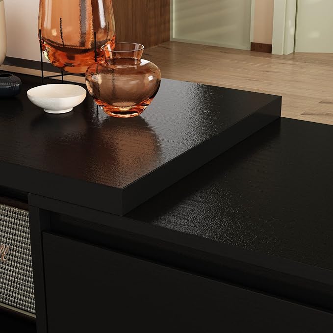 AGOTENI Expandable TV Stand Media Console Table, Modern Entertainment Center - Image 7