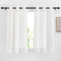 NICETOWN White Short Curtains 36 inches Long, Grommet Semi Sheer Linen Blend by NICETOWN