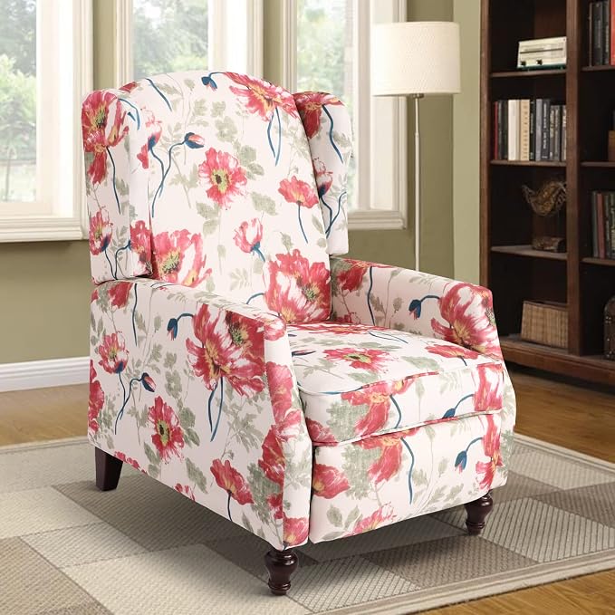 Upholstered Wingback Recliner Chair, Traditional Push Back Recliner Chair - Image 9