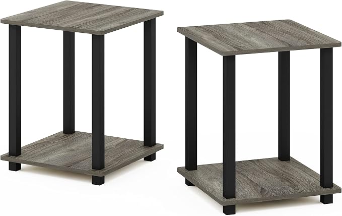 Furinno SIMPLISTIC Side Table Set of 2, 2-Tier Square Modern End Table - Image 7
