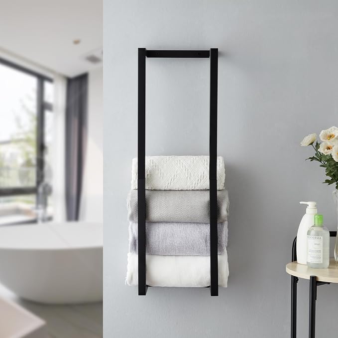 Towel Rack for Rolled Towels, Towel Rack for Bathroom, Wall Mounted Metal - Image 5