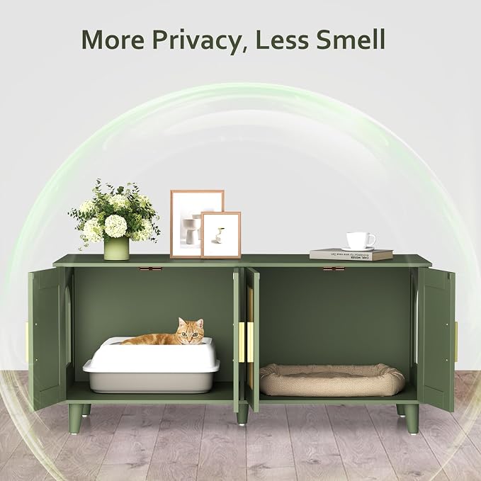 Homhedy Boho Cat Litter Box Enclosure - Image 4