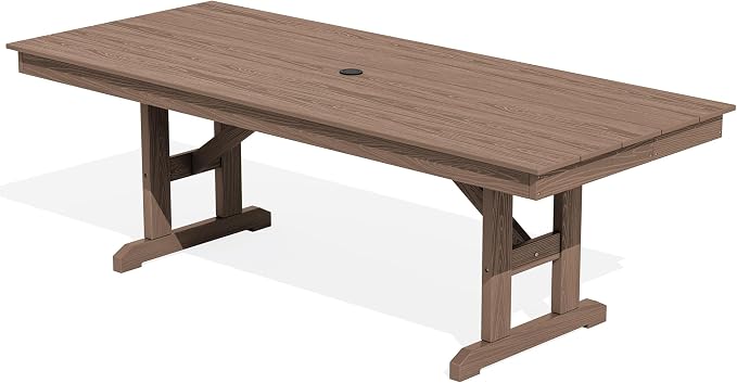 SERWALL Outdoor Dining Table, All Weather HDPE Patio Dining Table by SERWALL