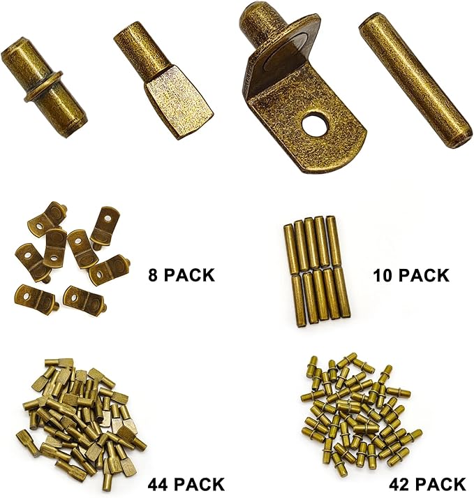 104Pcs Shelf Pins Pegs Kit, 4 Styles Shelf Support Pegs, Bookshelf Pegs - Image 4