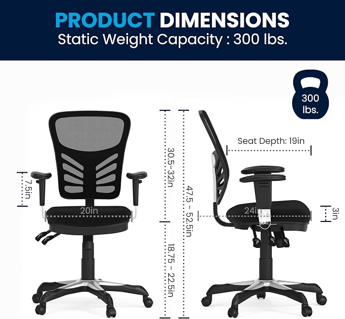 Flash Furniture Nicholas Mid-Back Swivel Desk Chair - Image 3