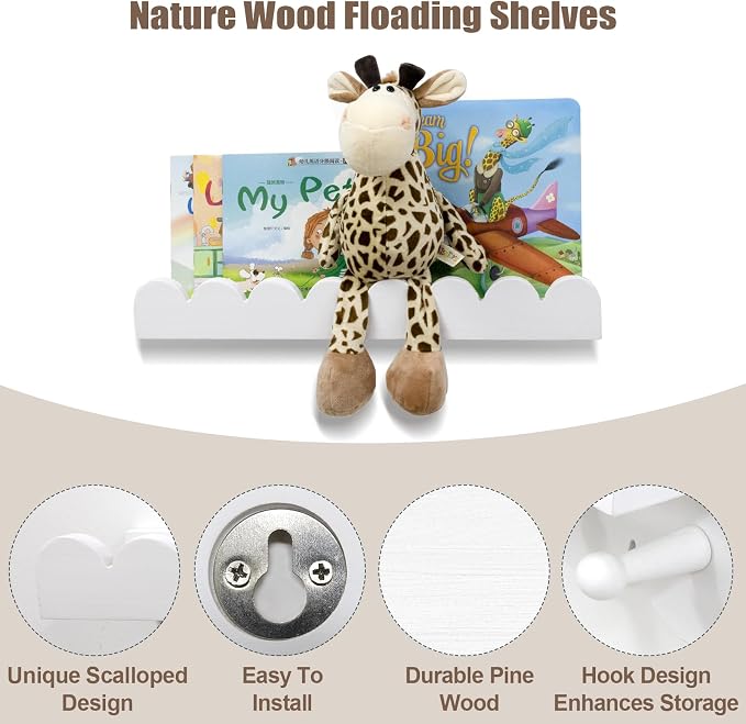 Wall Book Shelves for Bedroom Kids - Image 2