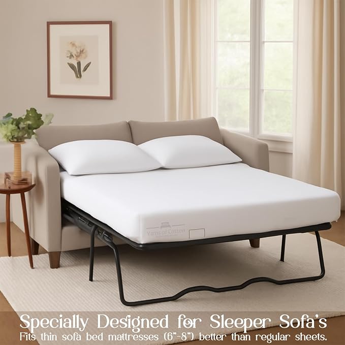 Yarns of Cotton Sleeper Sofa Bed Sheet Set - Image 3