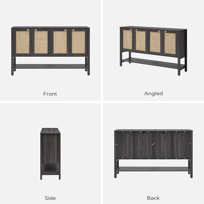SICOTAS 55" Obsidian Sideboard Buffet Cabinet - Image 9