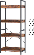 HCHQHS 4 Tier Bookshelf, Adjustable Industrial Bookcase, Vertical Tall Book by HCHQHS